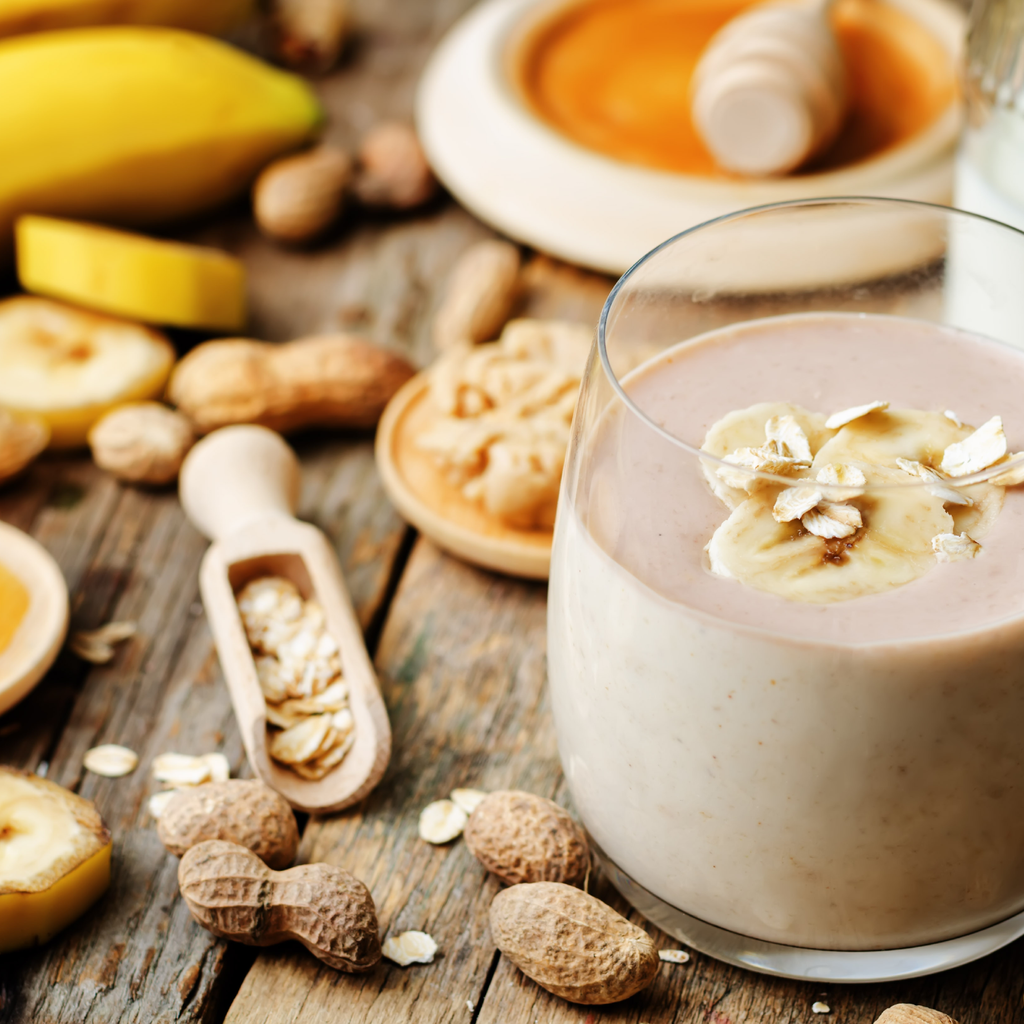 High Protein Banana, Peanut Butter and Honey Smoothie